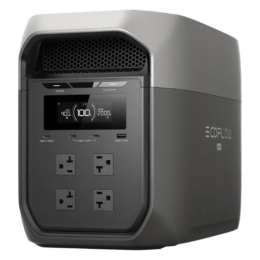 EcoFlow DELTA 3 Max, vista frontal en ángulo