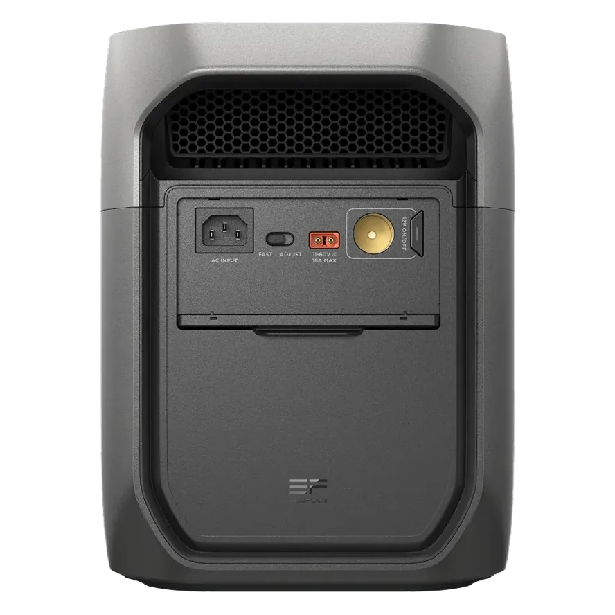 EcoFlow DELTA 3 Max, vista trasera con entradas de carga