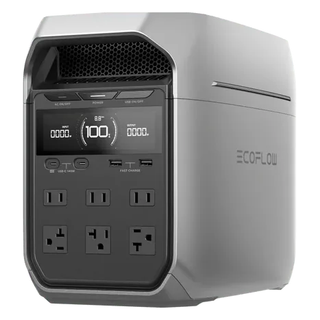 EcoFlow DELTA 3 Plus, vista frontal en ángulo